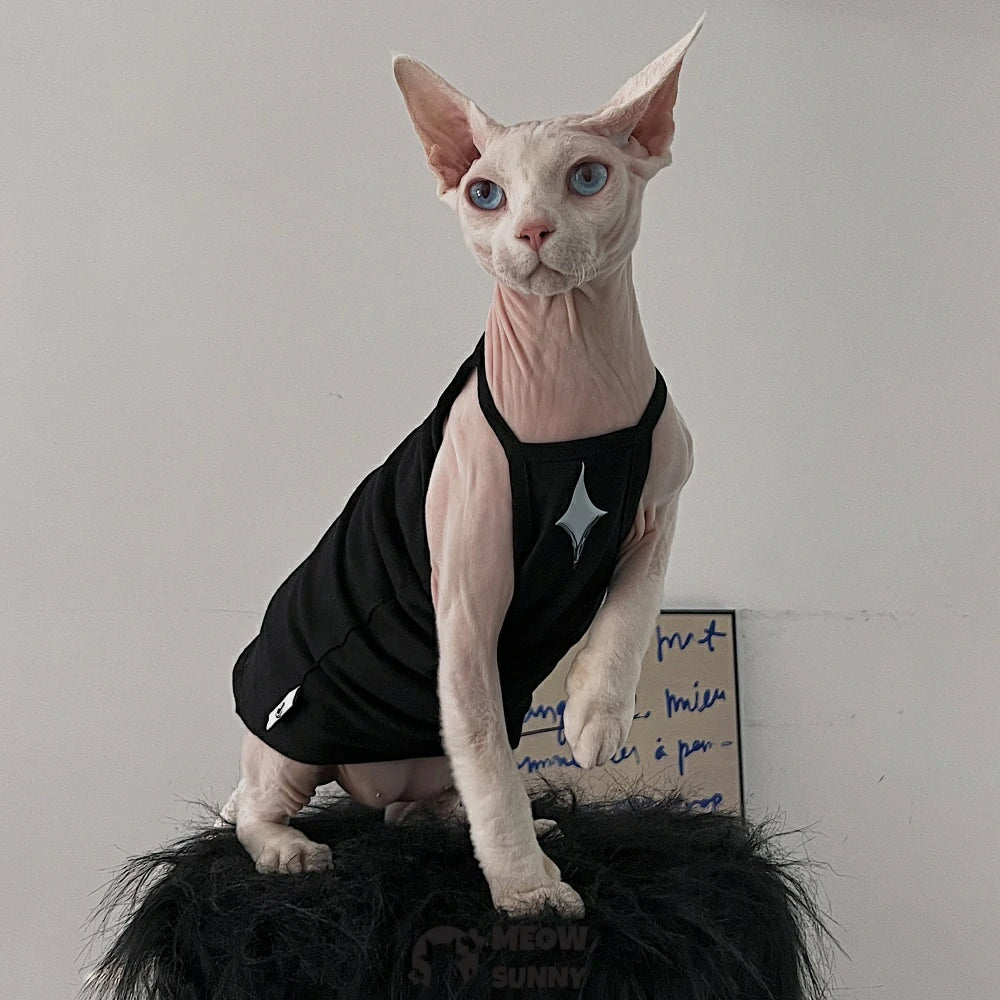 Cool Security Cat Vest Cotton Clothing Apparel Cat Summer