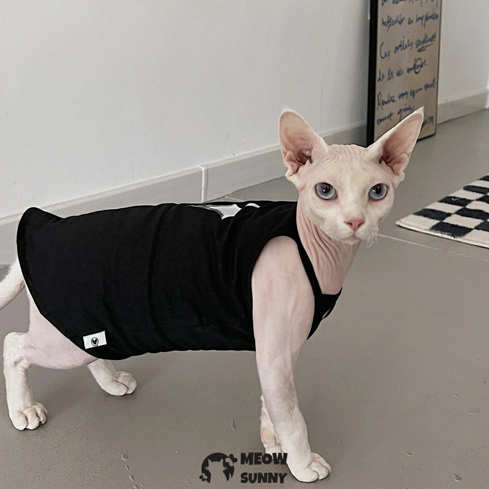 Cool Security Cat Vest Cotton Clothing Apparel Cat Summer