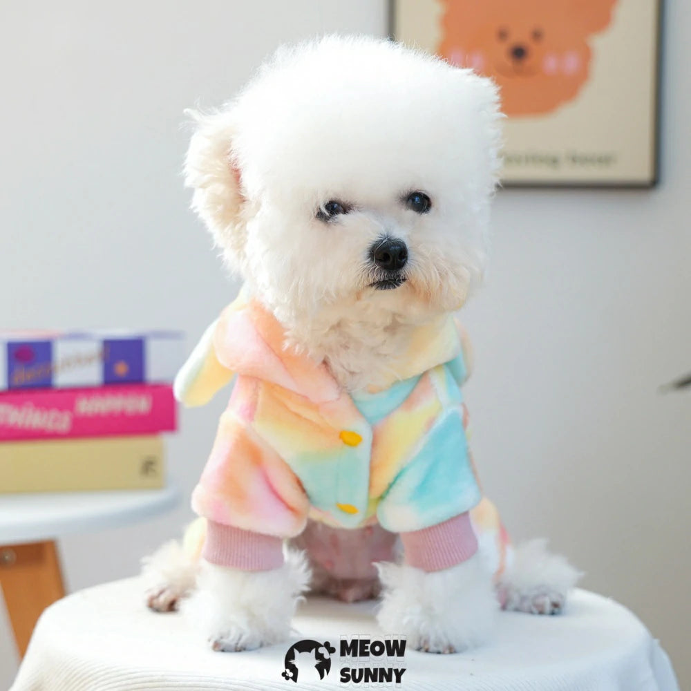 Coral Fleece Four-legged Dog Clothes Cute Unicorn Warm Dog Clothes