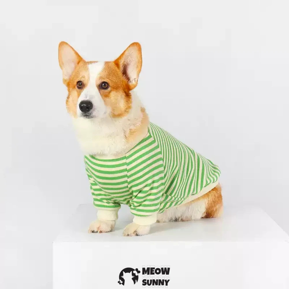 Corgi Clothes Cute Striped Comfortable Soft Vest