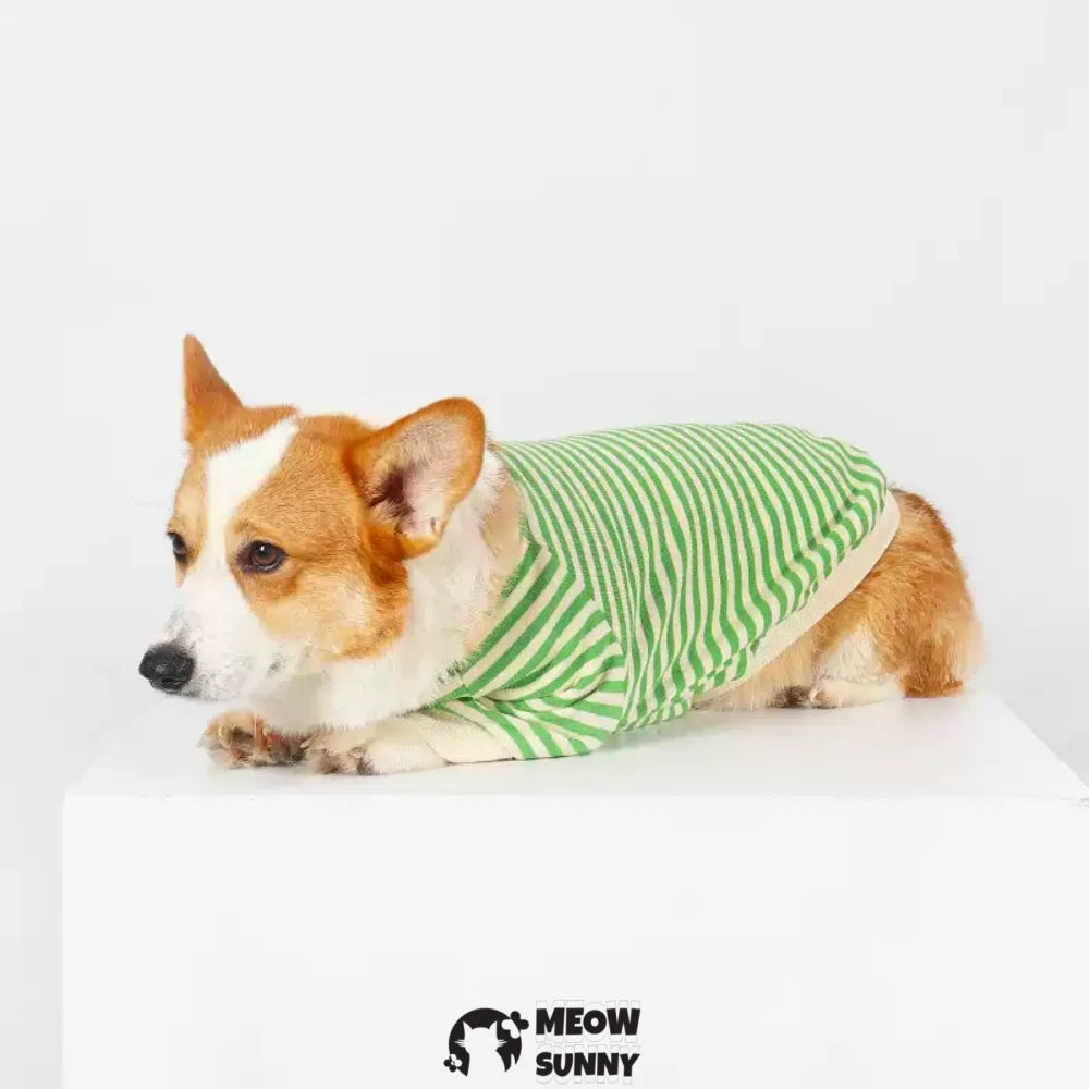 Corgi Clothes Cute Striped Comfortable Soft Vest