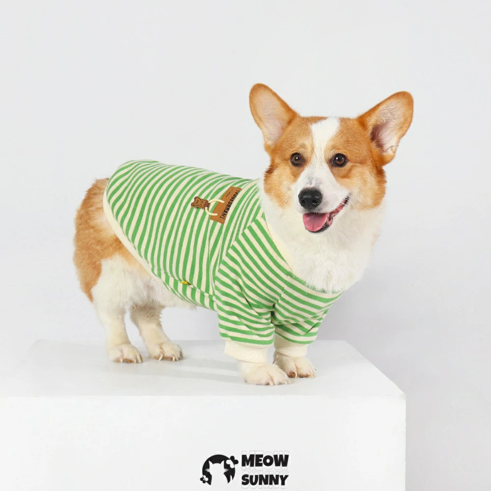 Corgi Clothes Cute Striped Comfortable Soft Vest