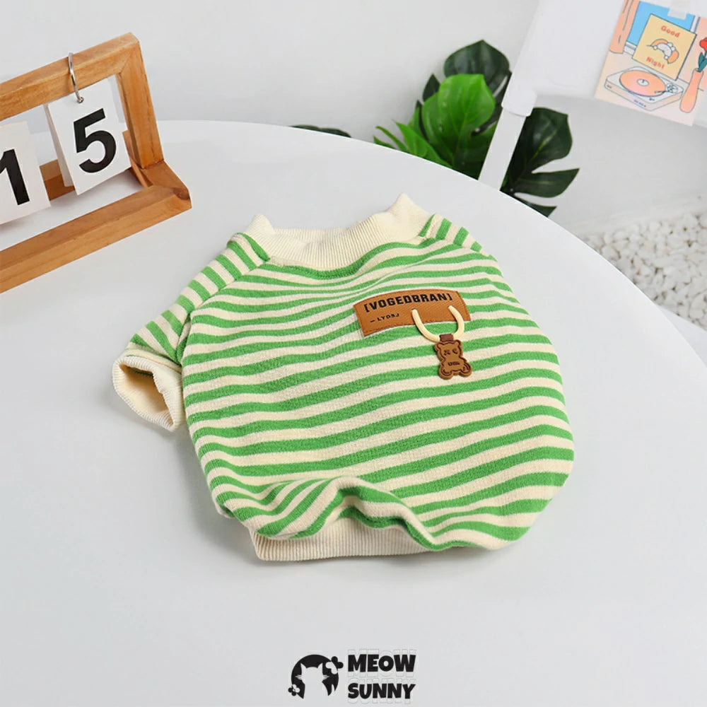 Corgi Clothes Cute Striped Comfortable Soft Vest