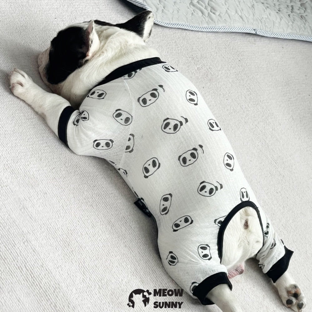 Cozy Pet Jammies Breathable panda pattern Jumpsuit for Small Dogs