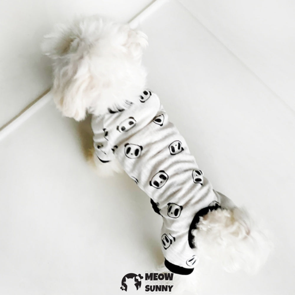 Cozy Pet Jammies Breathable panda pattern Jumpsuit for Small Dogs