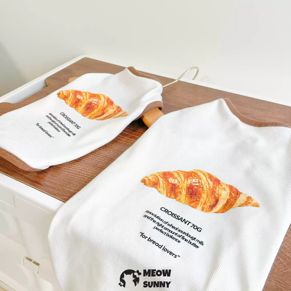 Croissant Sphynx Cat Clothes, Breathable Hairless Cat Shirts