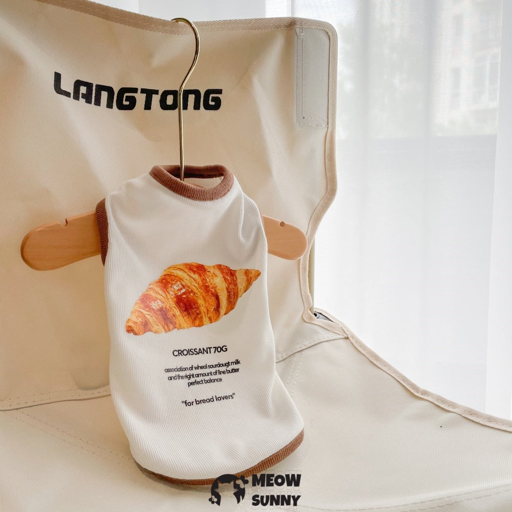 Croissant Sphynx Cat Clothes, Breathable Hairless Cat Shirts