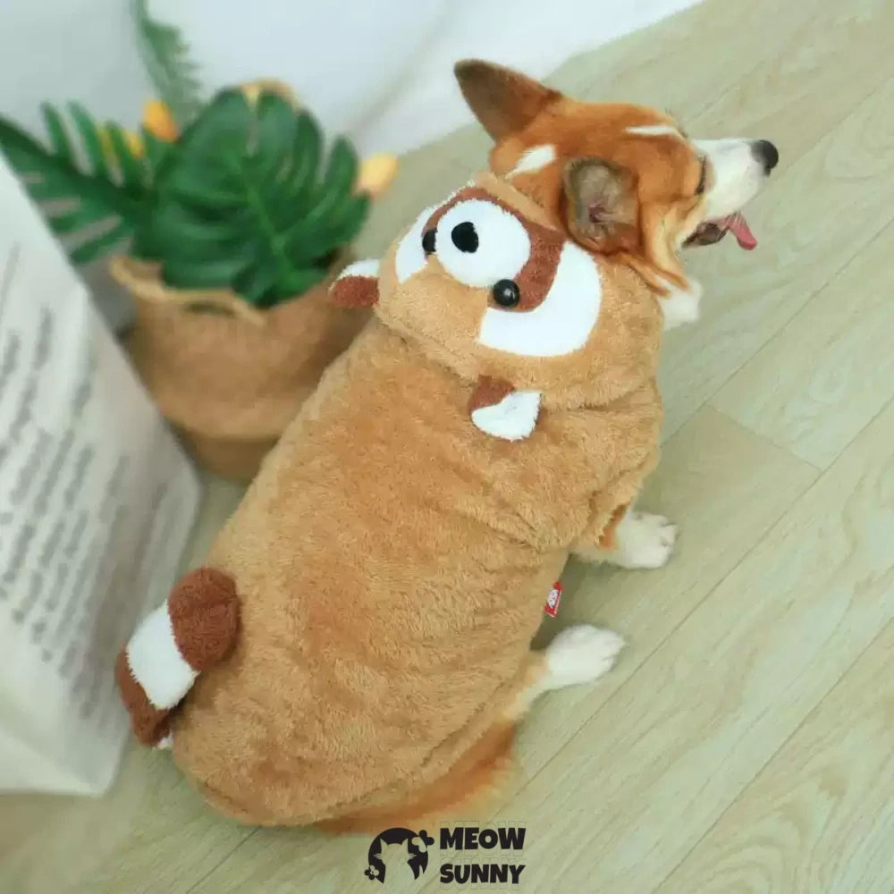 Cute Corgi Clothes Raccoon Shaped Winter Warm Clothes