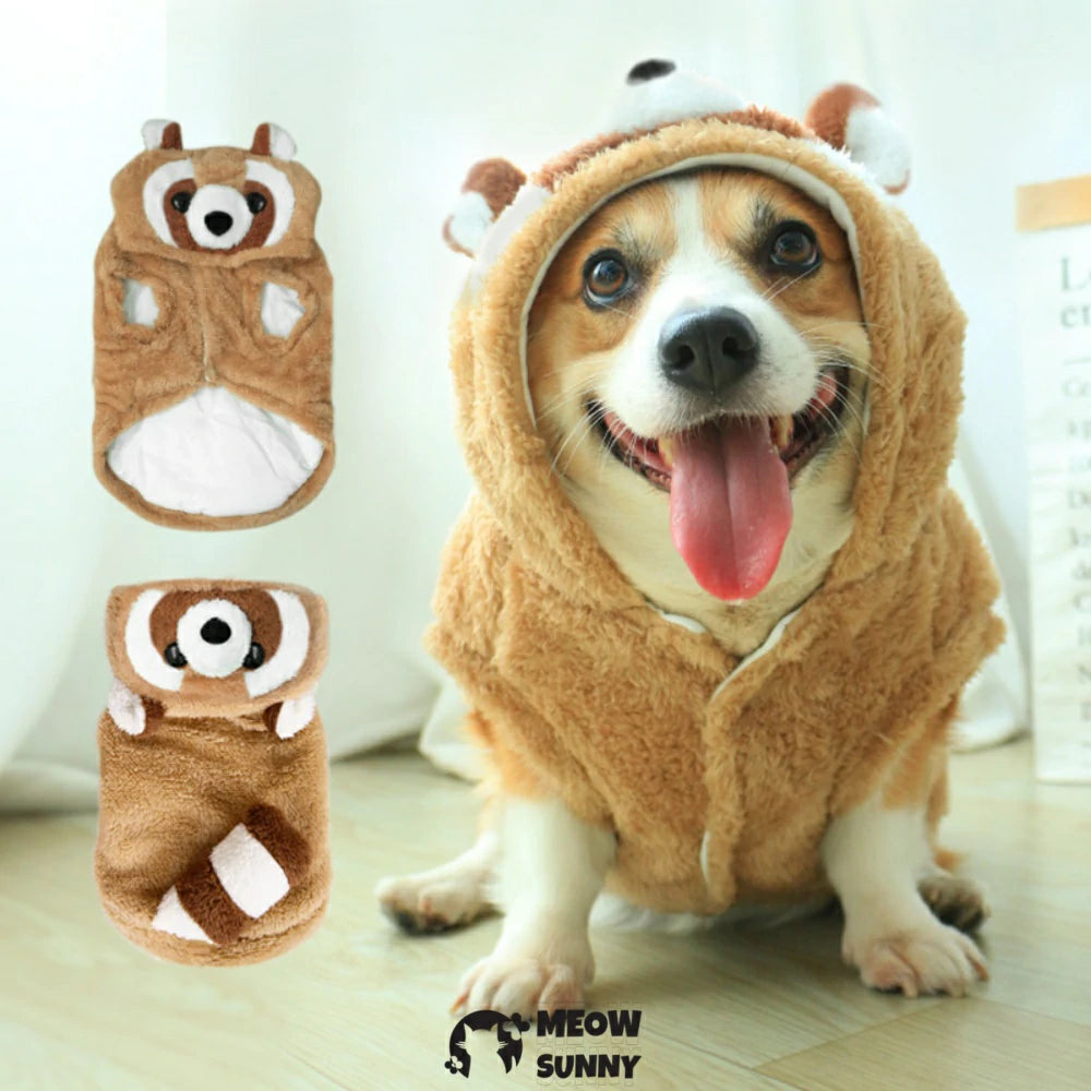 Cute Corgi Clothes Raccoon Shaped Winter Warm Clothes