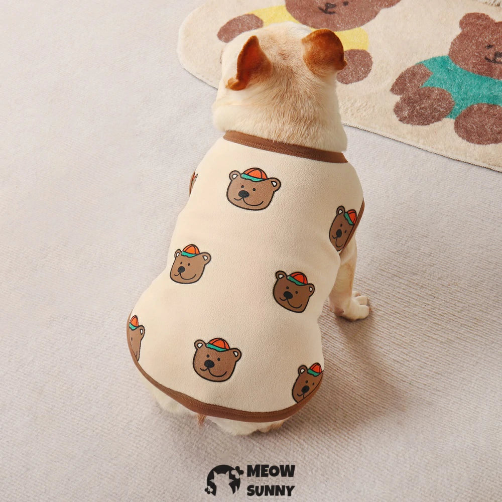 Cute French Bulldog Clothes Plush Warm Vest