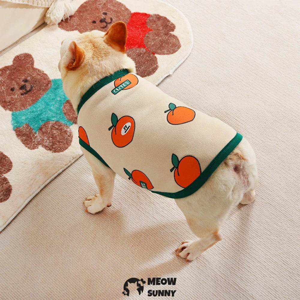 Cute French Bulldog Clothes Plush Warm Vest