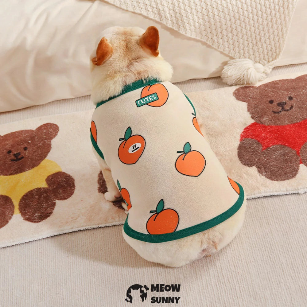 Cute French Bulldog Clothes Plush Warm Vest