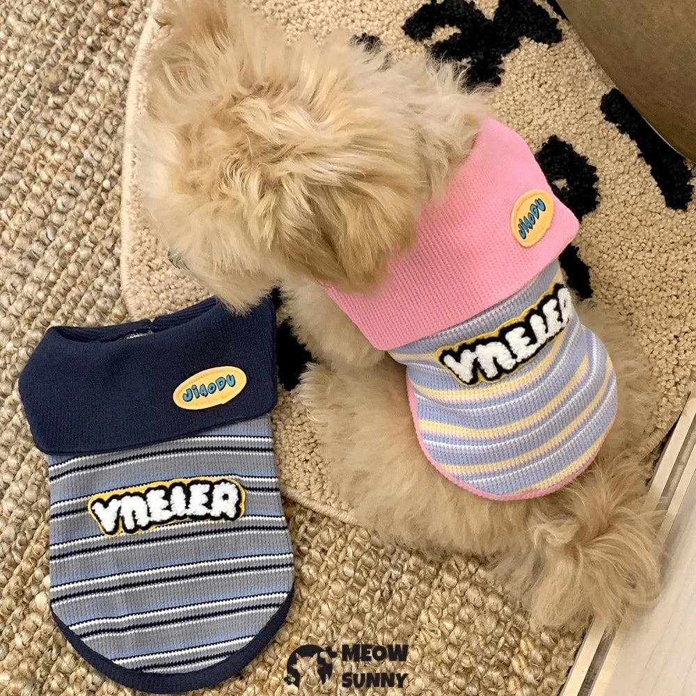 Cute Striped Small Dog Soft Cotton Breathable T-Shirts