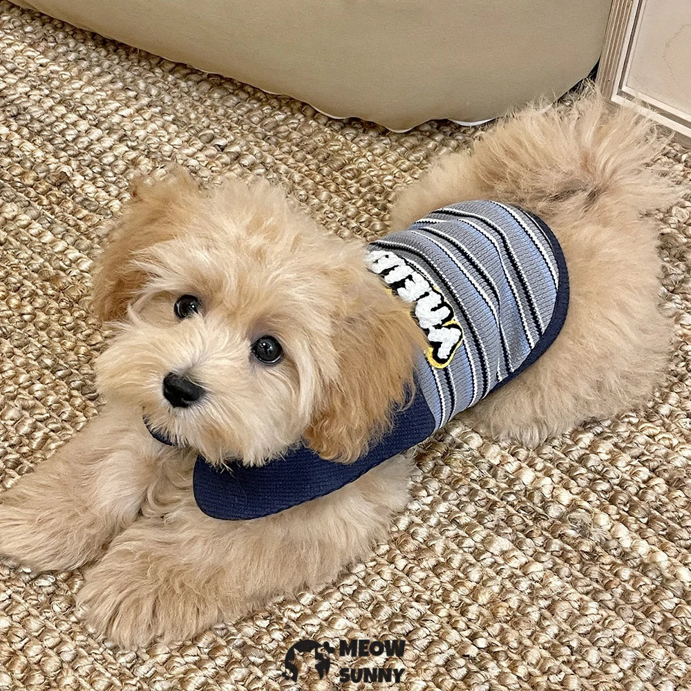 Cute Striped Small Dog Soft Cotton Breathable T-Shirts
