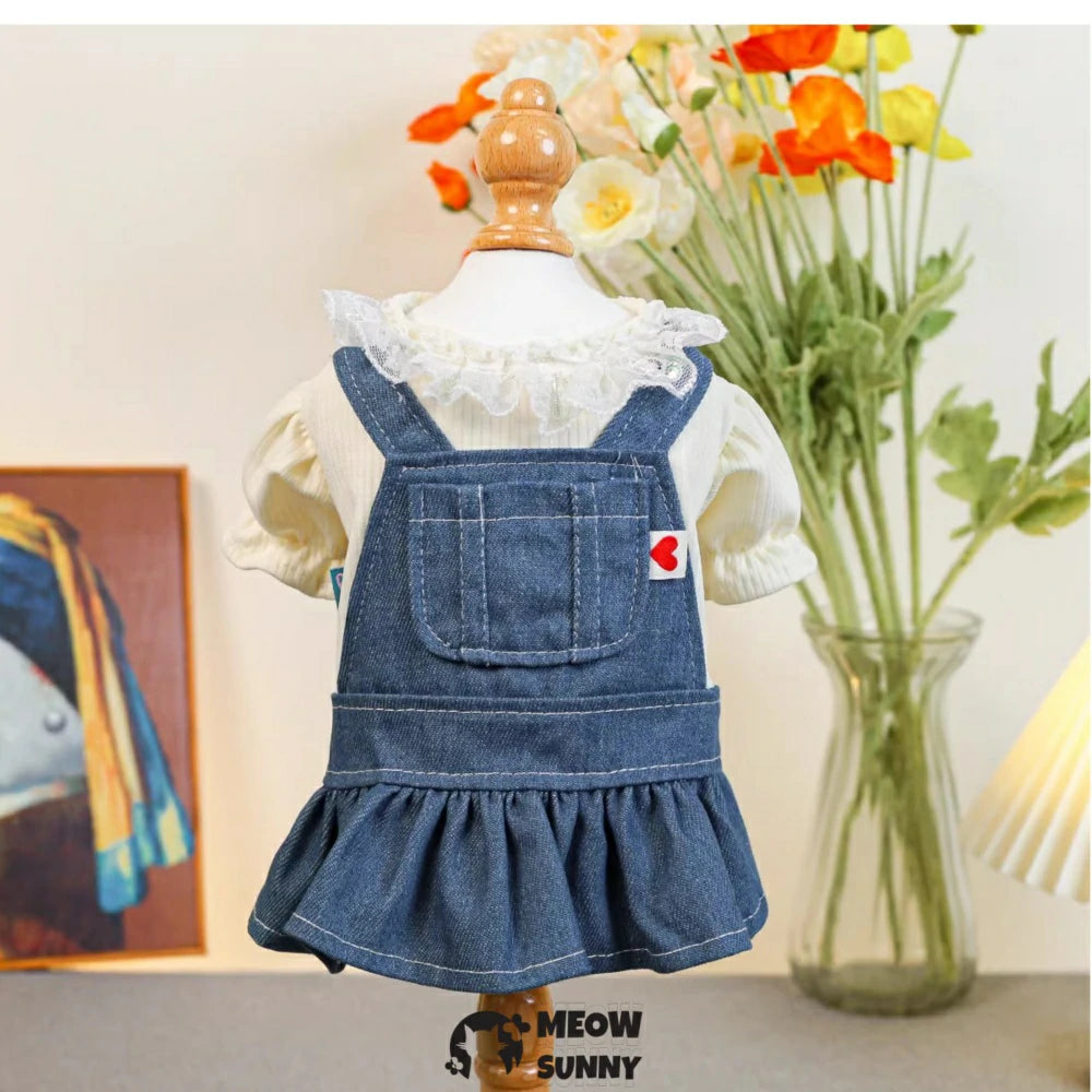 Denim Skirt Pet Clothes Dog Dress Spring Thin Short Skirt