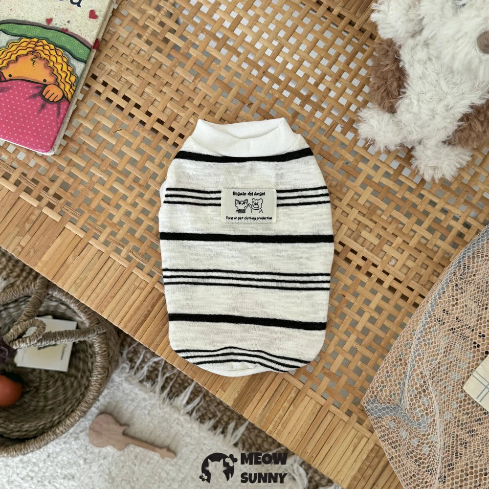 Devon cat clothes pure cotton light breathable striped vest