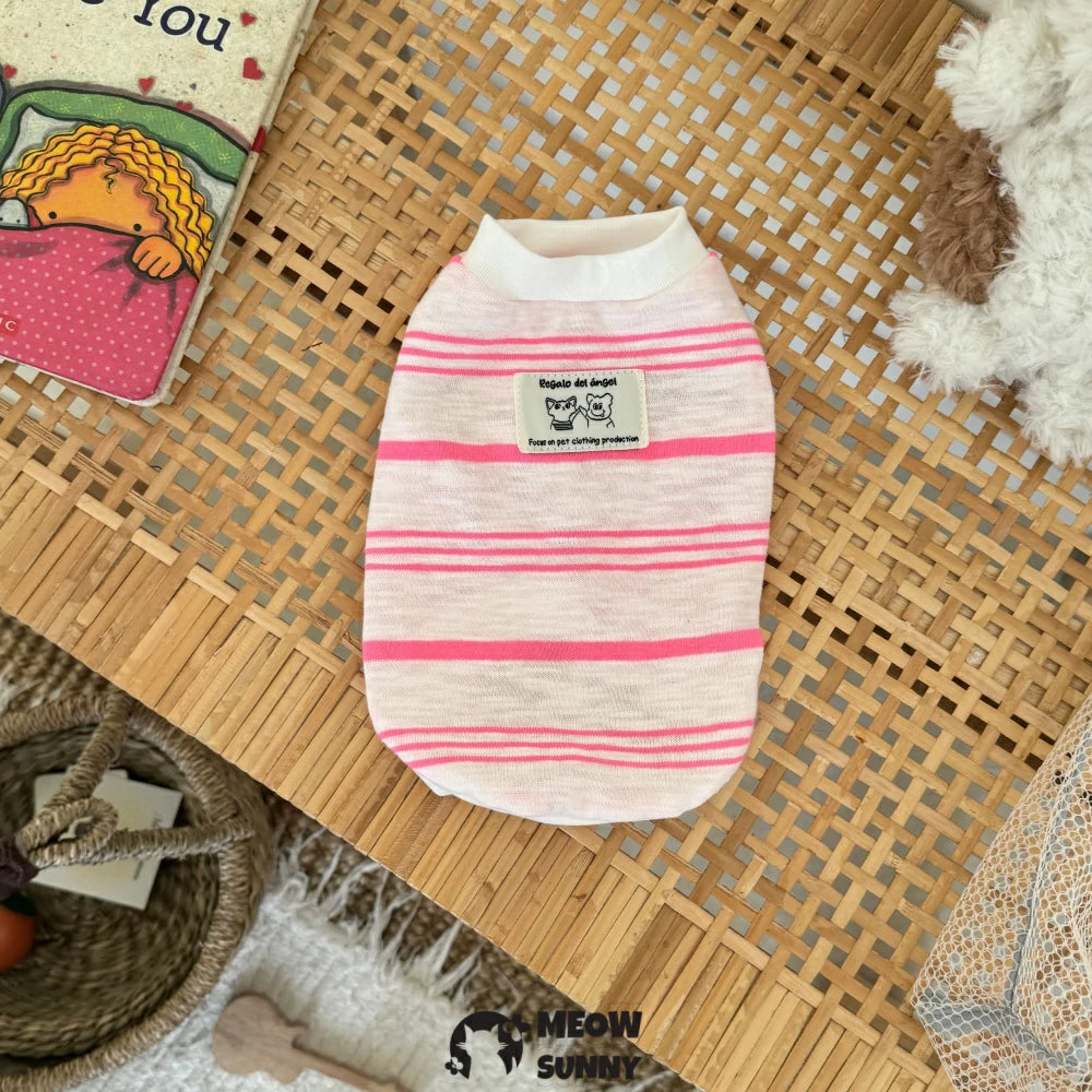 Devon cat clothes pure cotton light breathable striped vest