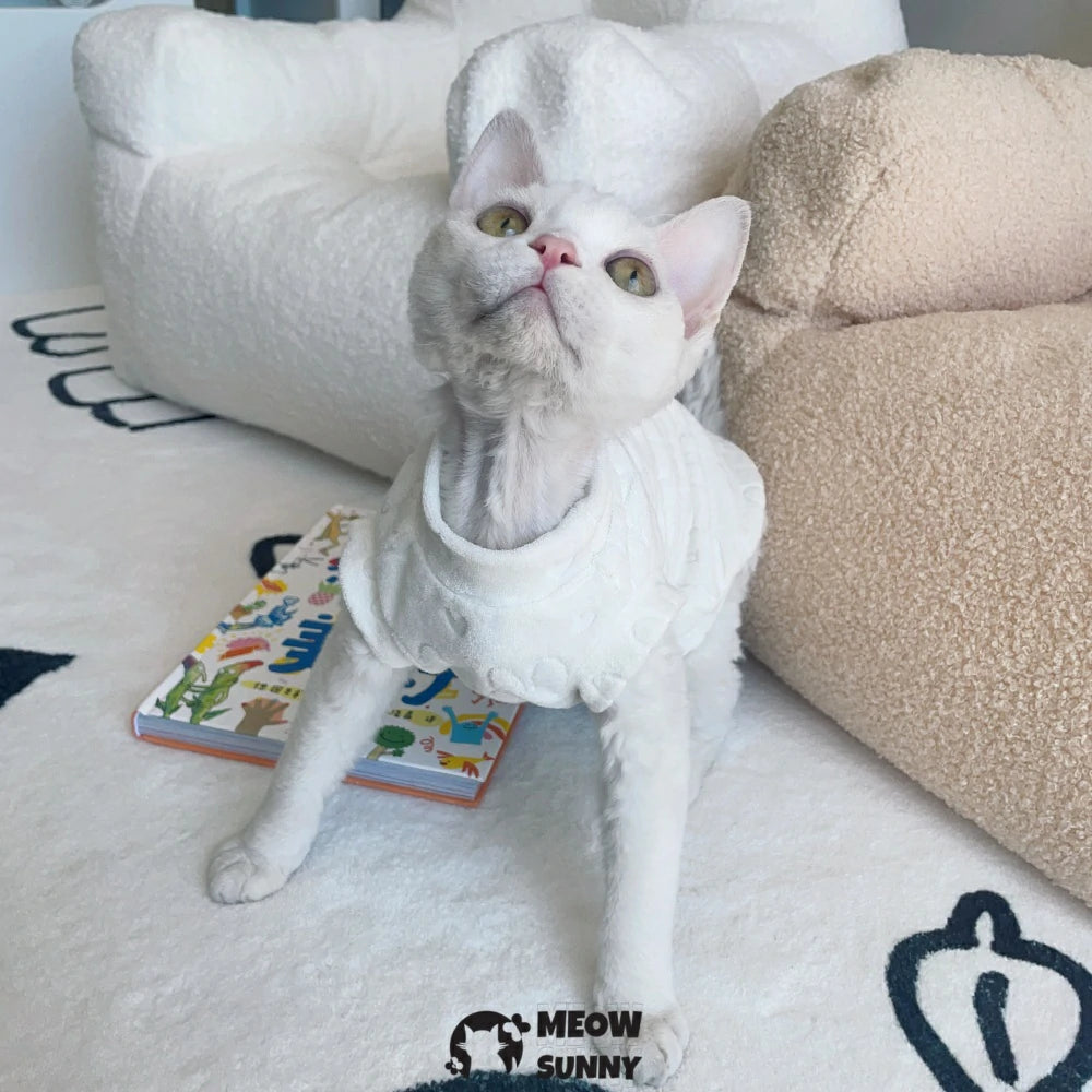 Devon cat clothes soft towel bottom rabbit embossed