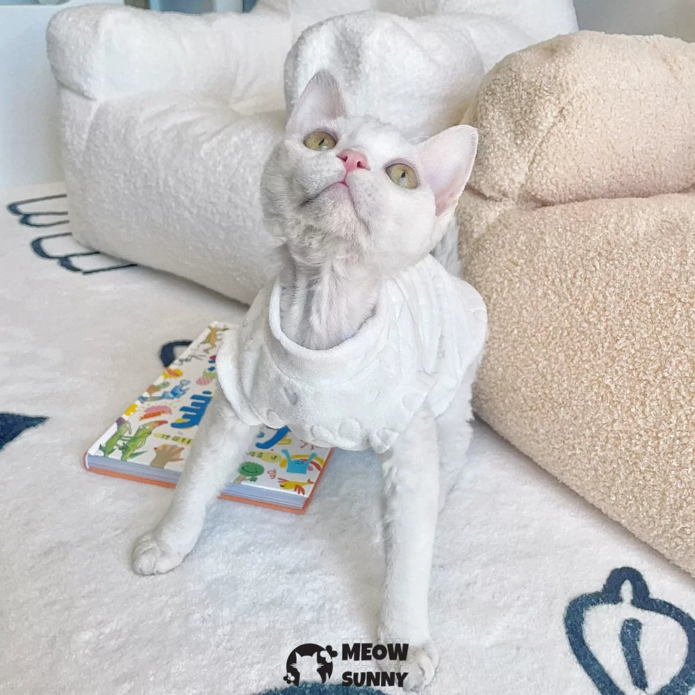 Devon cat clothes soft towel bottom rabbit embossed