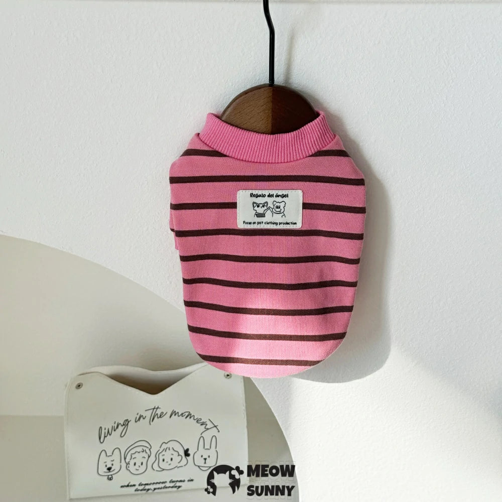 Devon cat clothes spring and autumn fashion striped sweatshirt
