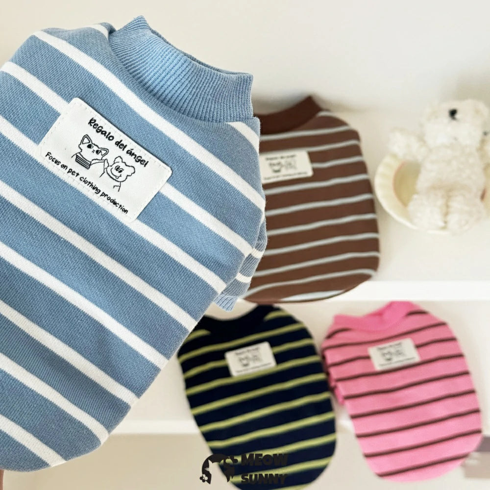 Devon cat clothes spring and autumn fashion striped sweatshirt