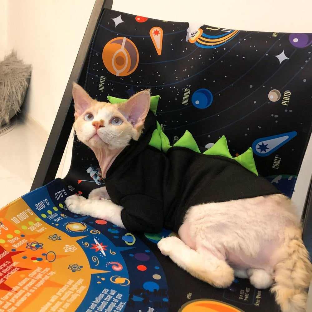 Dinosaur Design Sphynx Hairless Cat Clothes Cute Breathable Summer