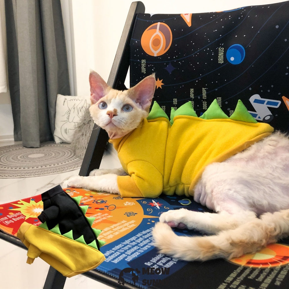 Dinosaur Design Sphynx Hairless Cat Clothes Cute Breathable Summer