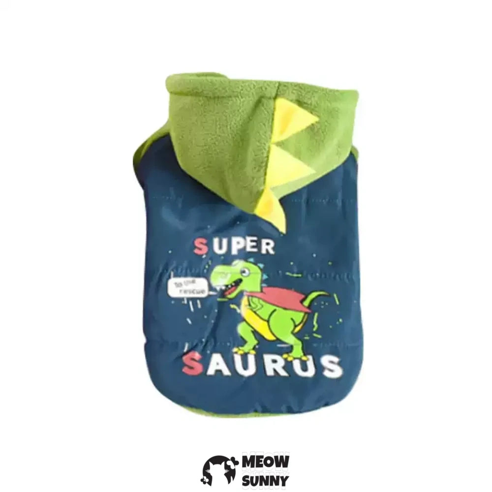 Dinosaur shaped puppy winter clothes warm and thick