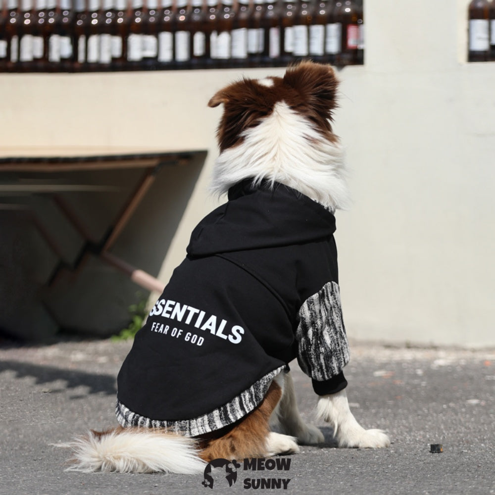 Black Hoodie Pullover Stylish Apparel for Large Medium Dogs 2-110lbs