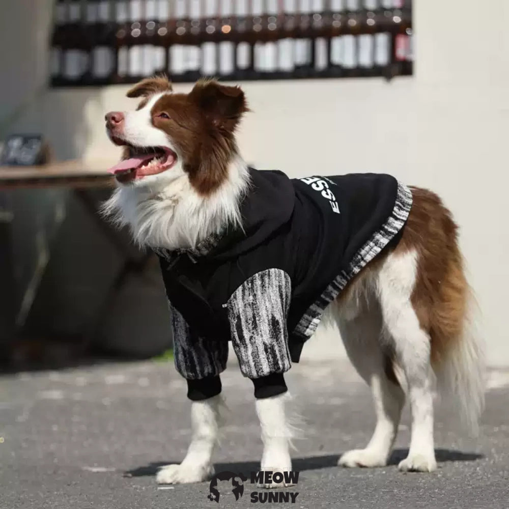 Black Hoodie Pullover Stylish Apparel for Large Medium Dogs 2-110lbs