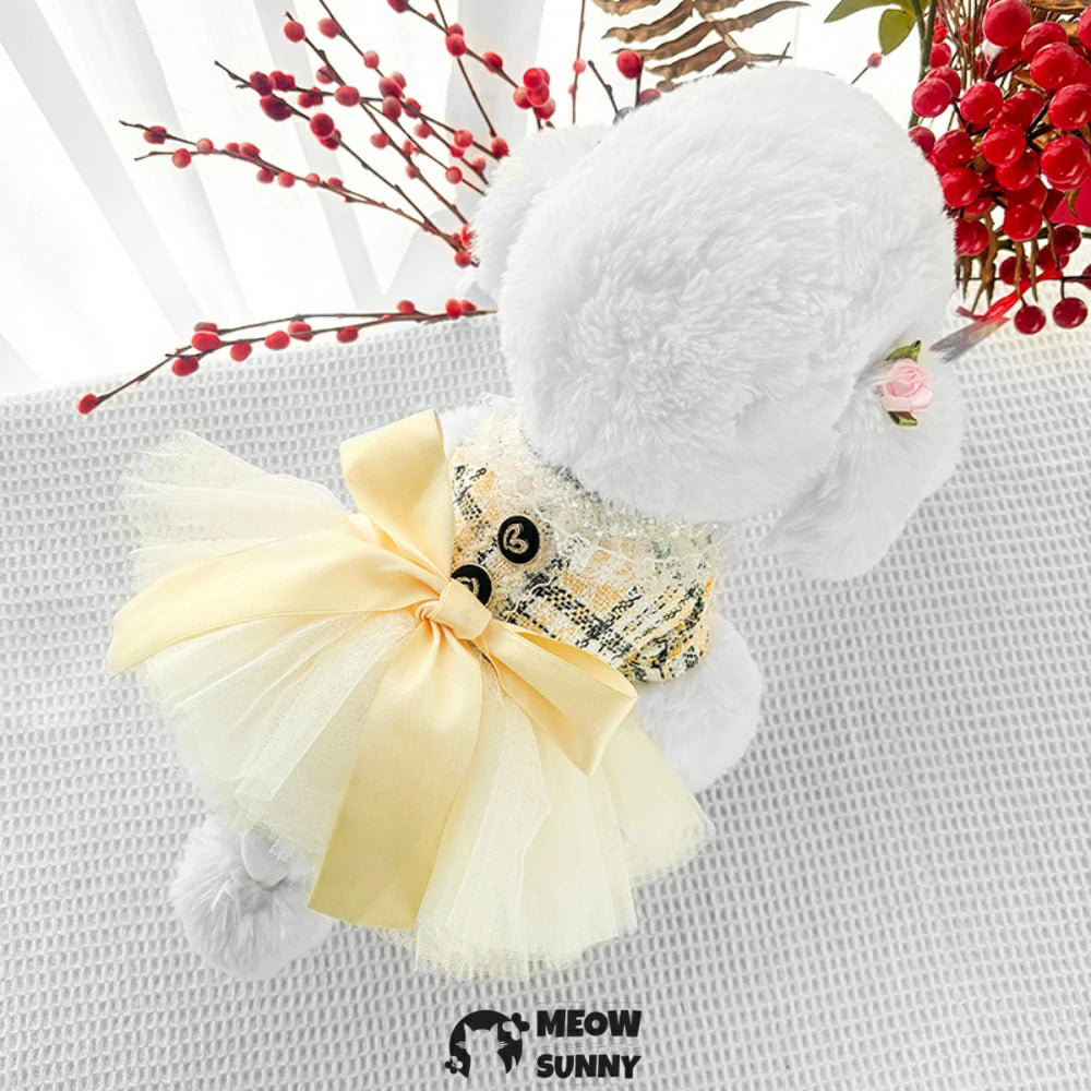 Dog Chanel style clothes puppy princess autumn and winter skirt