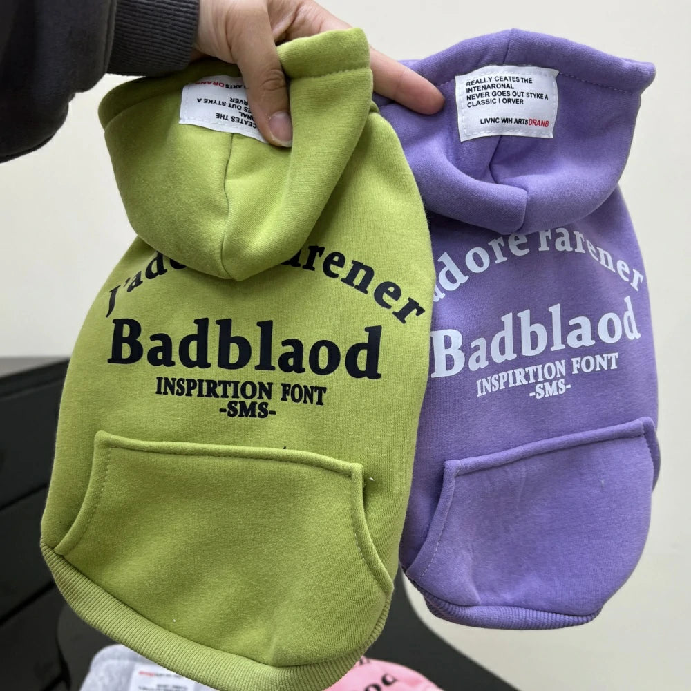Dog Clothes Autumn and Winter Trendy Candy Color Cotton Sweatshirt
