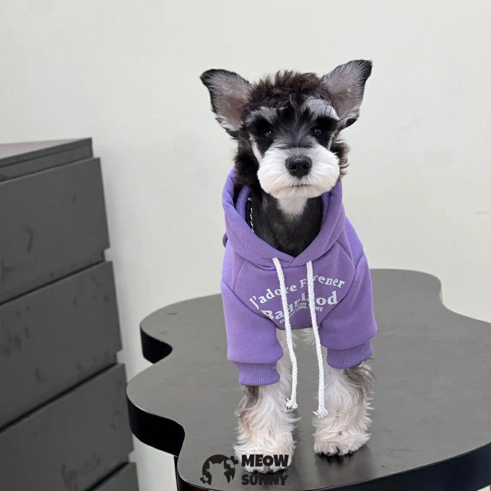 Dog Clothes Autumn and Winter Trendy Candy Color Cotton Sweatshirt