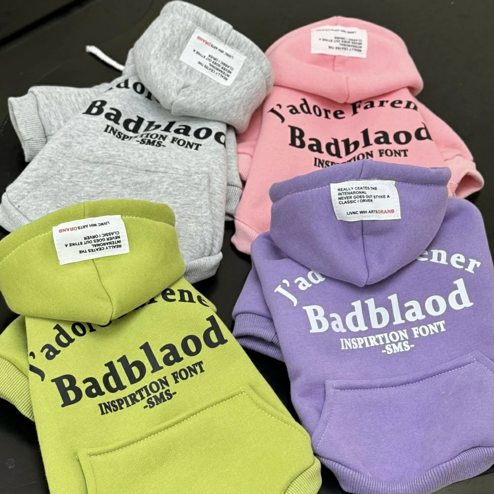 Dog Clothes Autumn and Winter Trendy Candy Color Cotton Sweatshirt