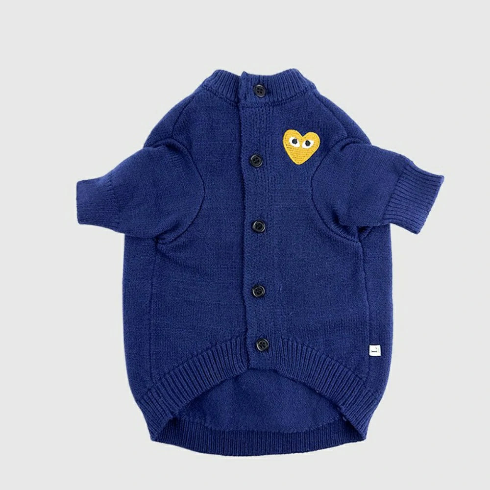 Dog Clothes Small Dog Knitted Heart Embroidered Sweater