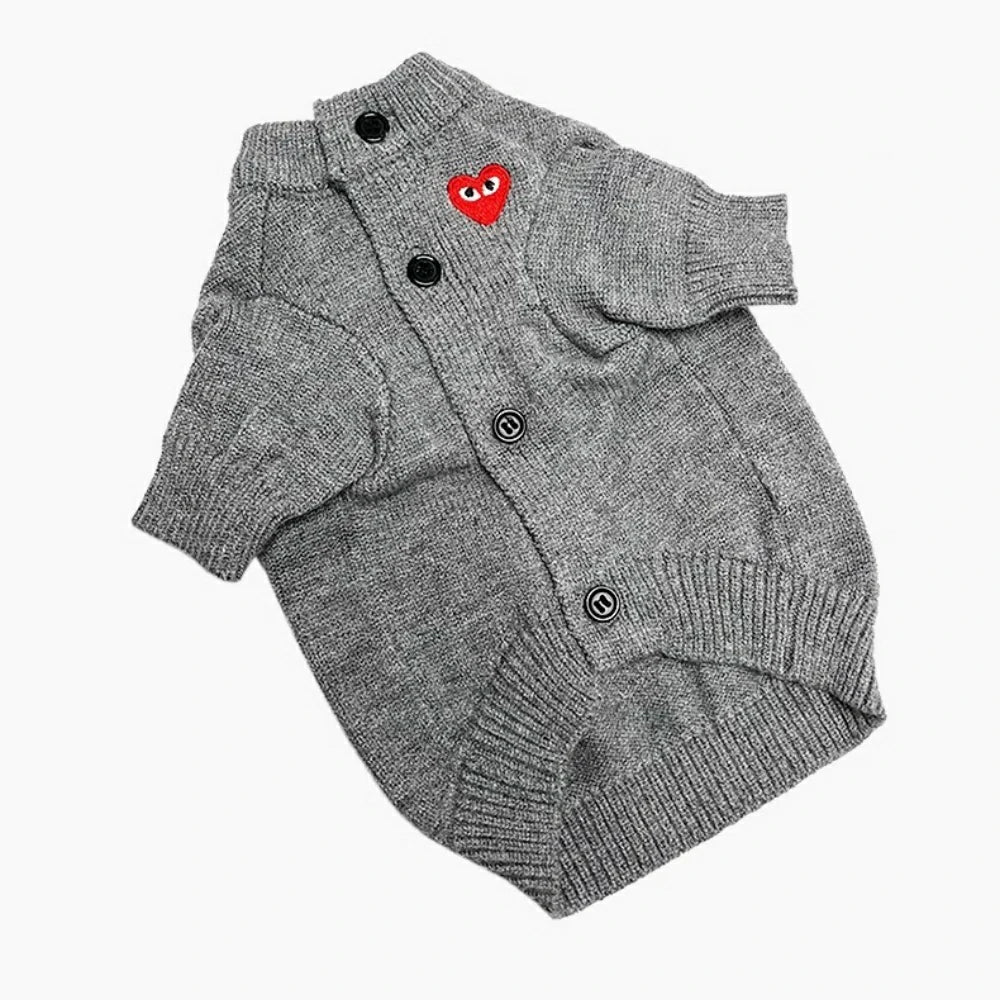 Dog Clothes Small Dog Knitted Heart Embroidered Sweater