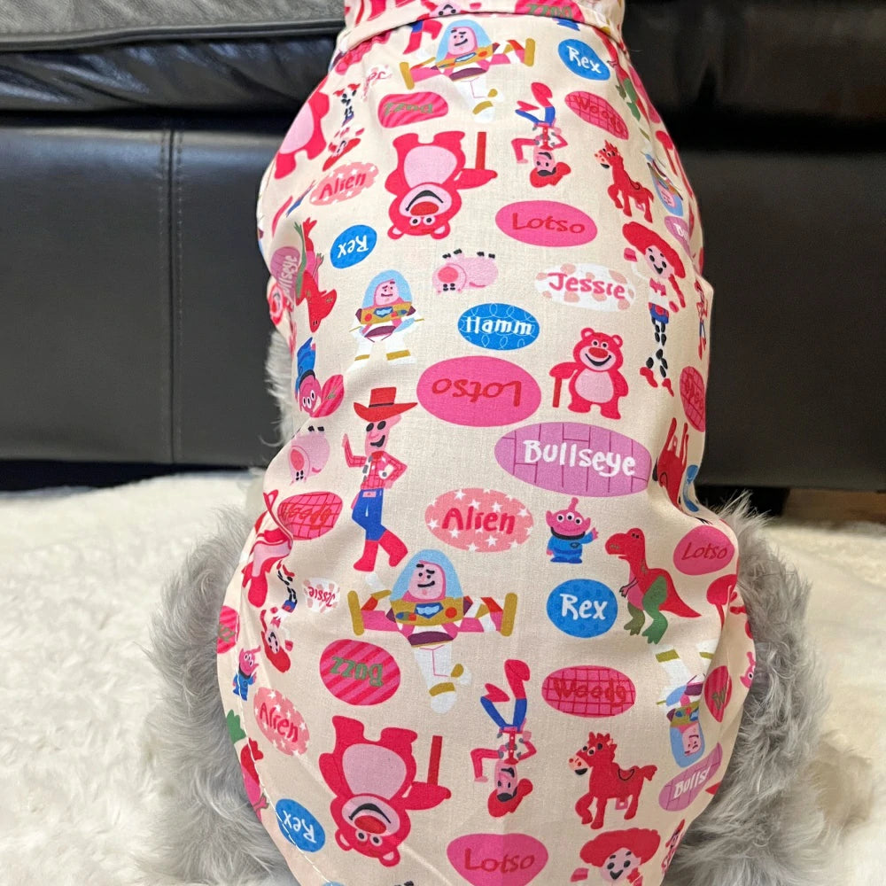 Dog Clothes Summer Thin Pink Bear Shirt