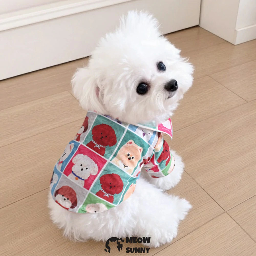Dog Hawaiian Shirt, Dog Summer Clothes for Small Medium Dogs
