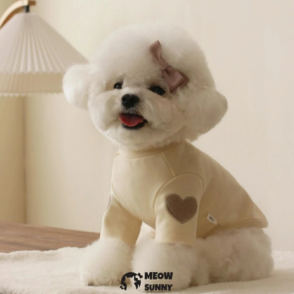 Dog Heart Embroidered Autumn and Winter Warm Sweatshirt