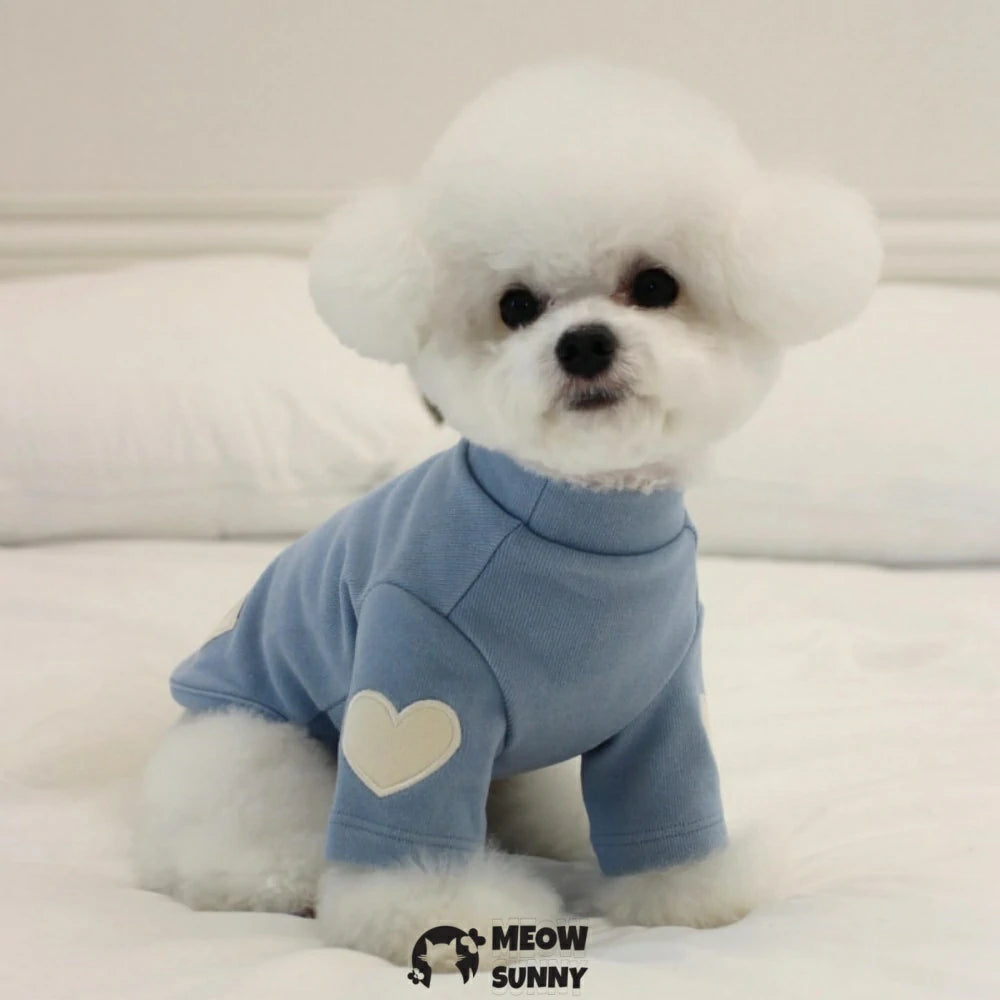 Dog Heart Embroidered Autumn and Winter Warm Sweatshirt