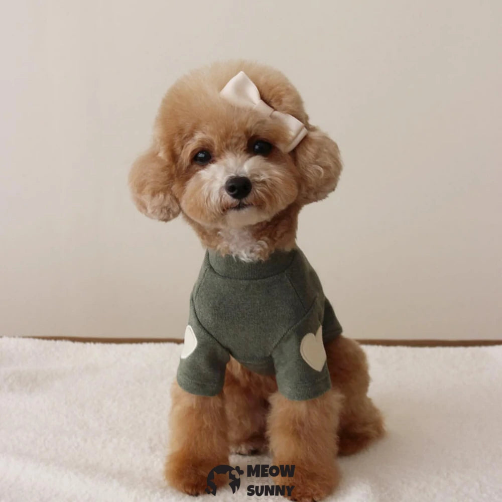 Dog Heart Embroidered Autumn and Winter Warm Sweatshirt