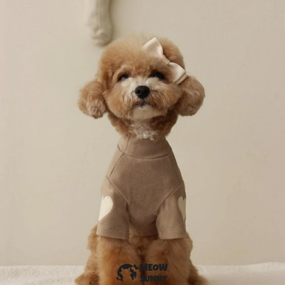 Dog Heart Embroidered Autumn and Winter Warm Sweatshirt