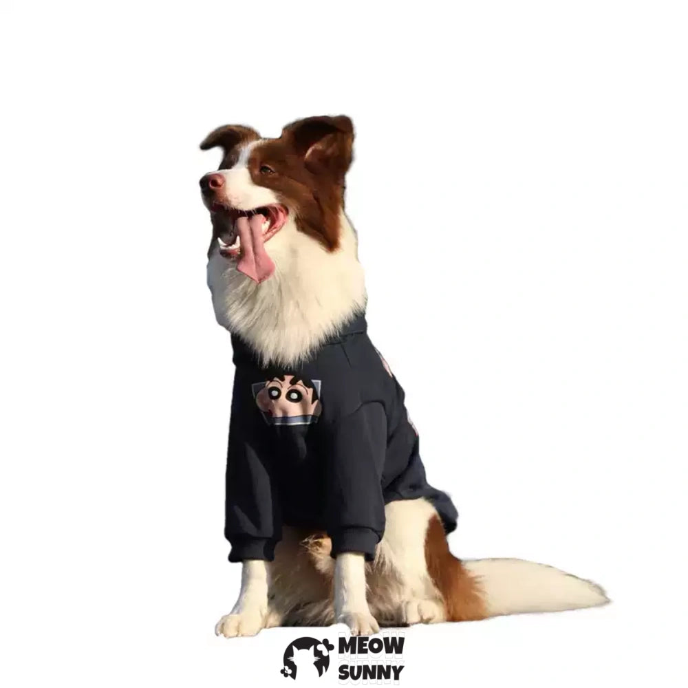 Dog Black Hoodie Pullover Stylish Apparel for Large Medium Dogs
