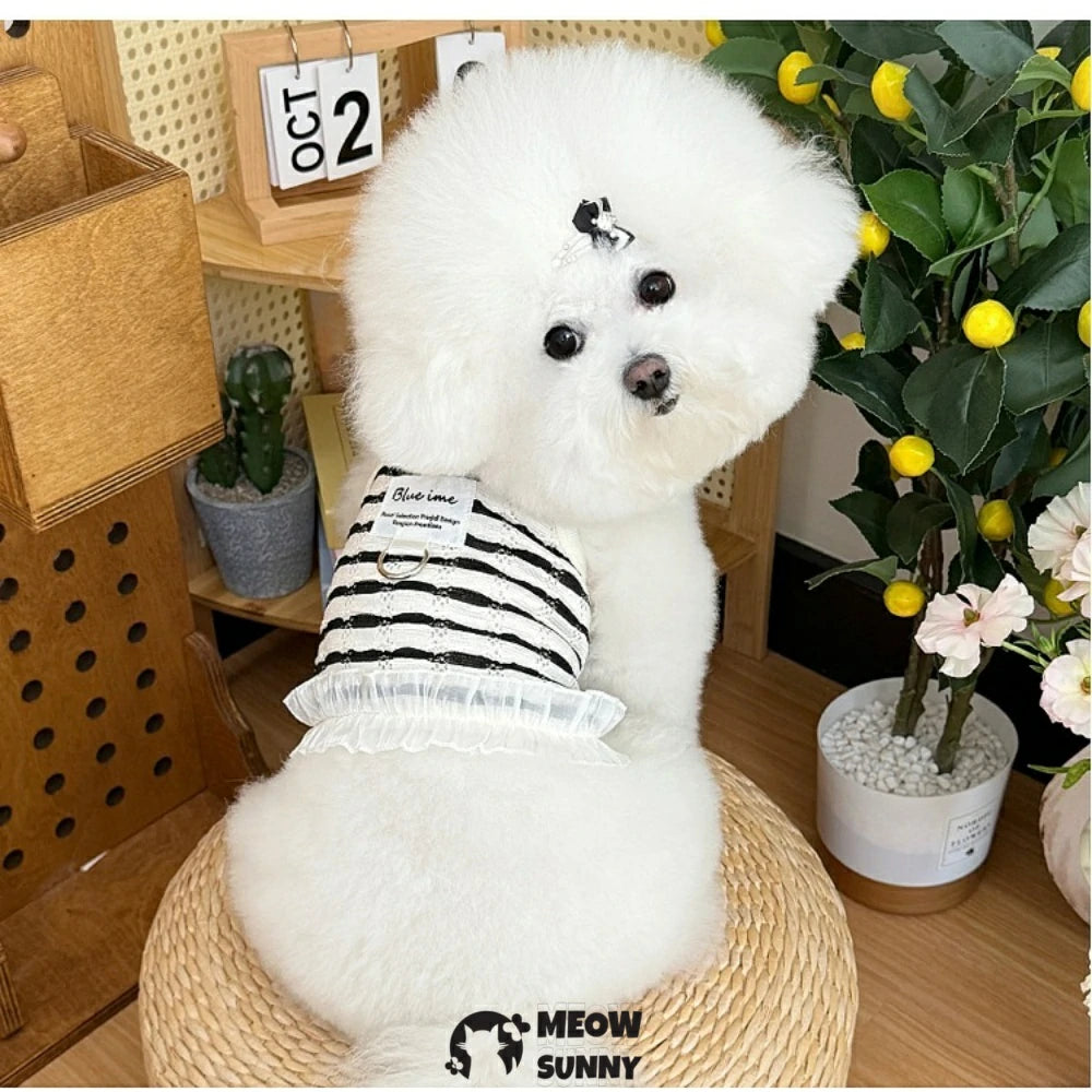 Dog Lightweight Stretchy Dog T-Shirts Soft Cool Sleeveless Breathable Stripe Vests