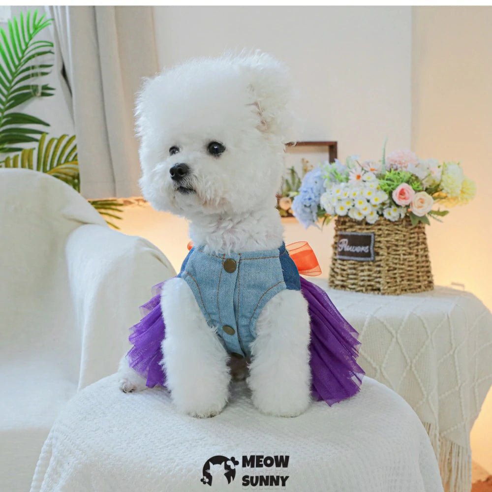 Dog Pumpkin Skirt Pet Clothes Halloween Princess Dress