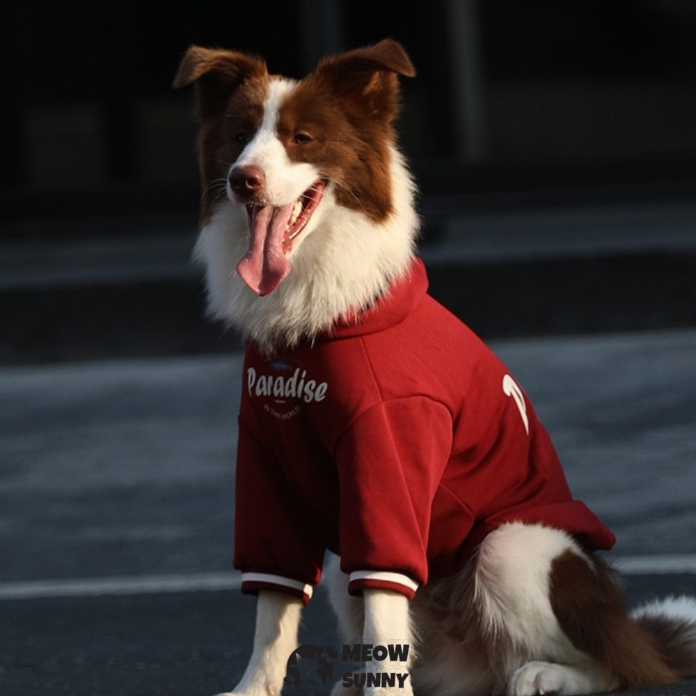 Dog Red Hoodie Pullover Stylish Apparel for Large Medium Dogs