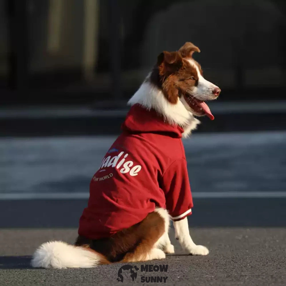Dog Red Hoodie Pullover Stylish Apparel for Large Medium Dogs