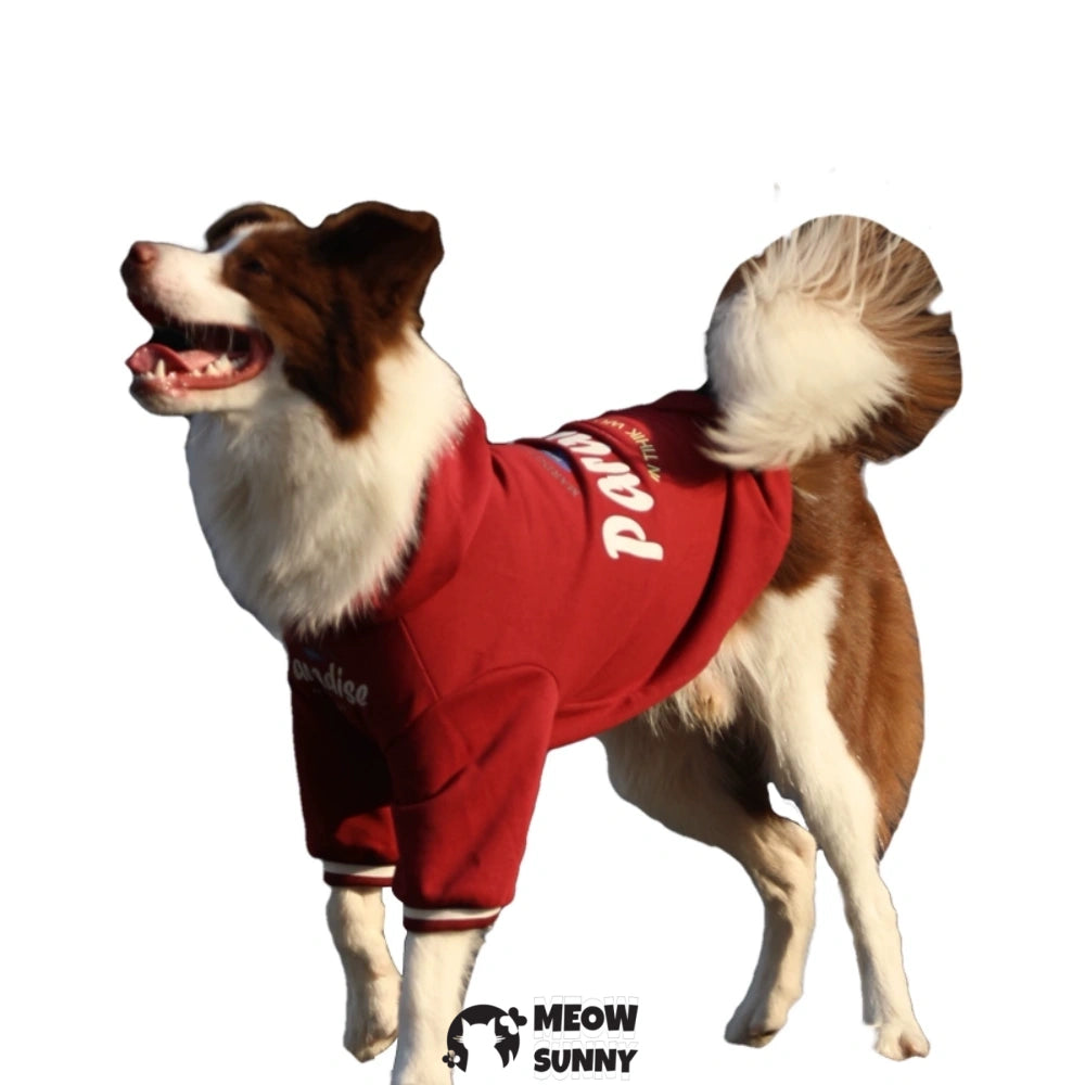 Dog Red Hoodie Pullover Stylish Apparel for Large Medium Dogs