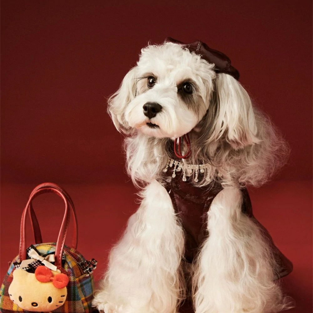 Dog Skirt Teddy Bichon Maltese Leather Skirt Vest