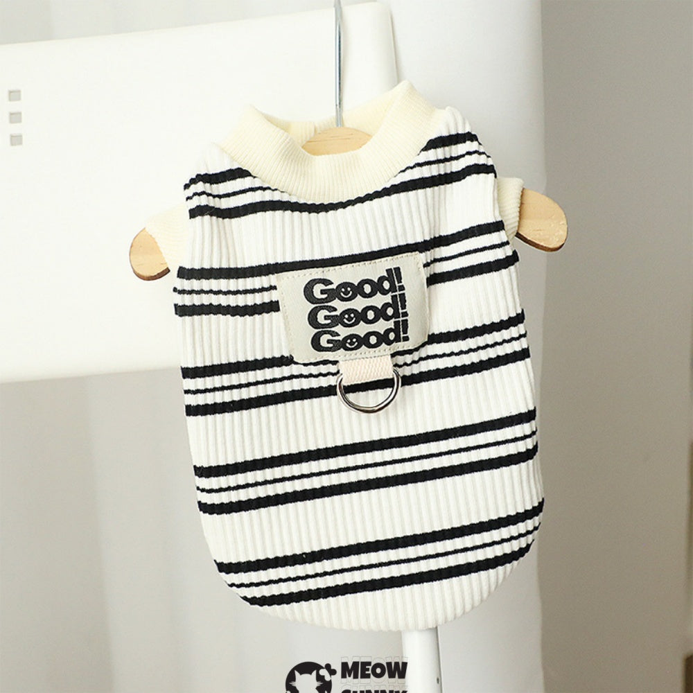 Dog Striped Shirt Cotton Sleeveless Puppy Dog Shirts Breathable Pet Apparel
